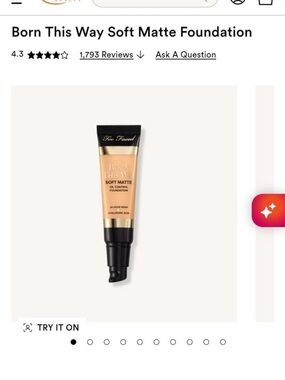 Too Faced Born This Way Soft Matte Foundation - Light/Almond
